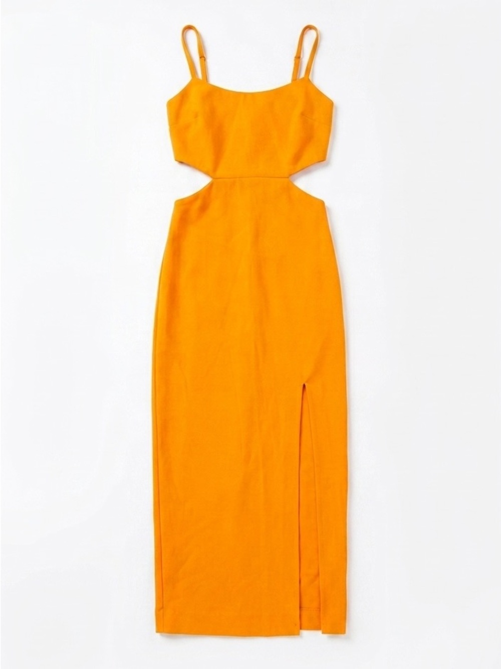 H:ours Revolve Marigold Cut-Out Midi Dress with Side Slit - Size XXS